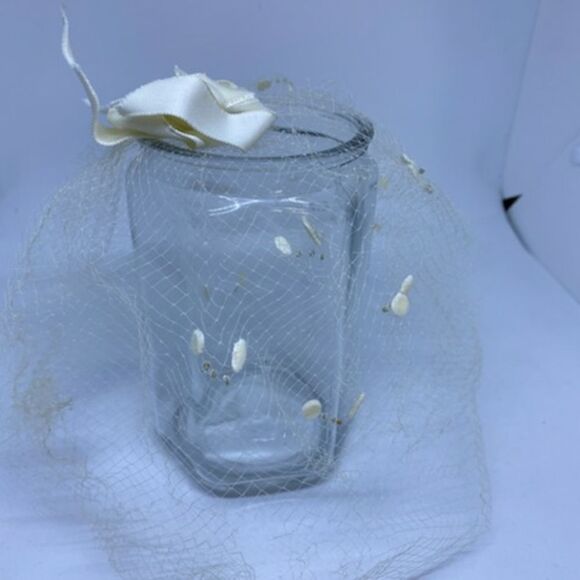 Vintage White & Cream Tulle Head Piece - Picture 1 of 6